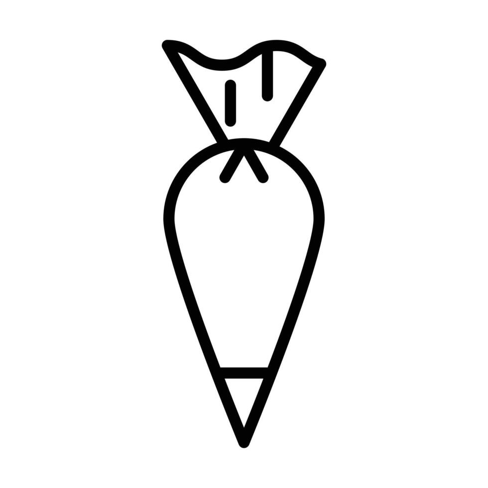 Pastry bag icon linear logo mark in black and white vector