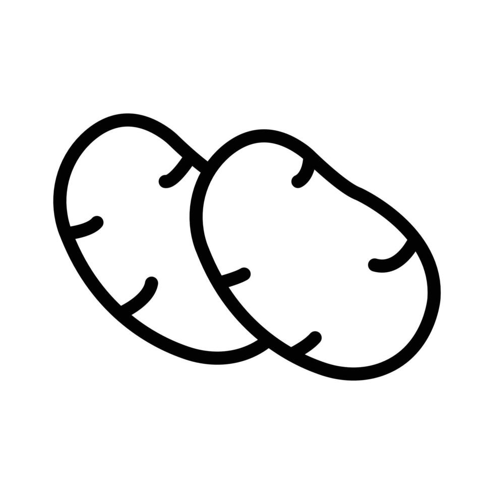Potato icon linear logo mark in black and white vector