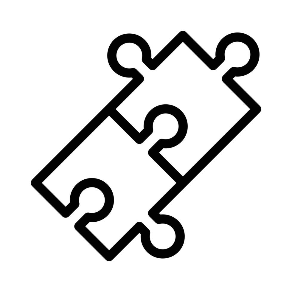 Puzzle icon linear logo mark in black and white vector