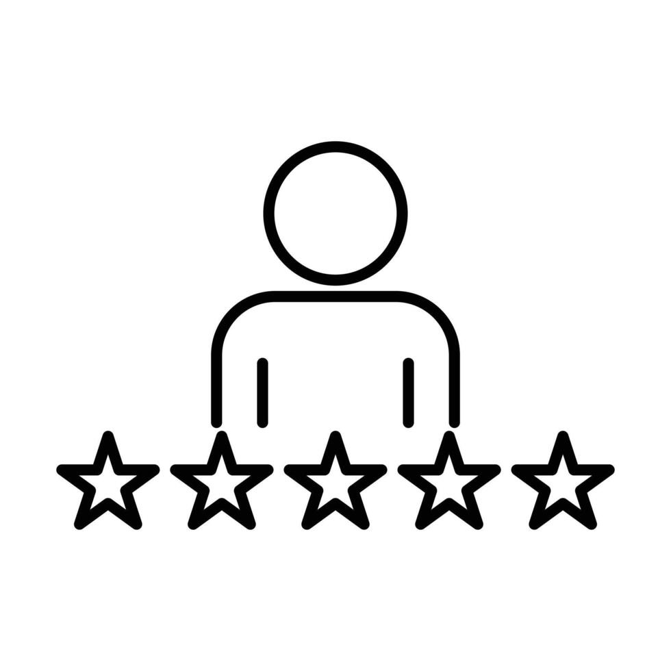 Rating employee icon linear logo mark in black and white vector