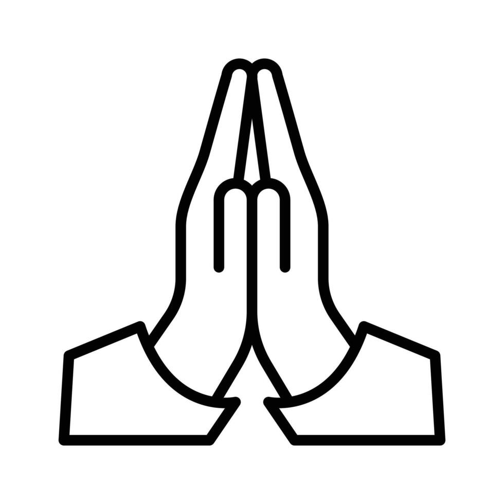 Pray icon linear logo mark in black and white vector