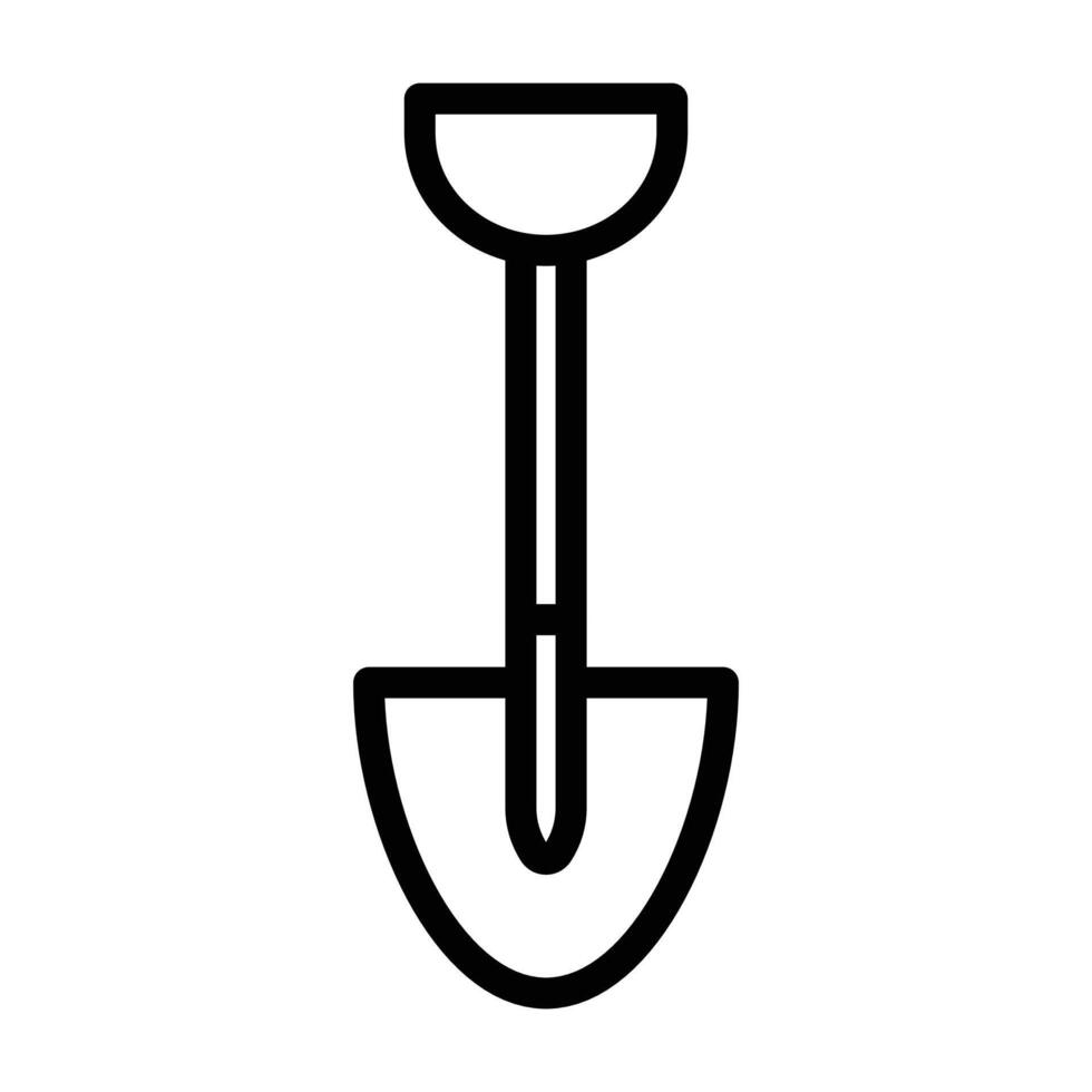 Short spade icon linear logo mark in black and white vector