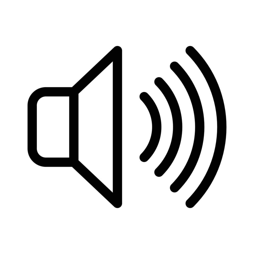 Speaker volume icon linear logo mark in black and white vector