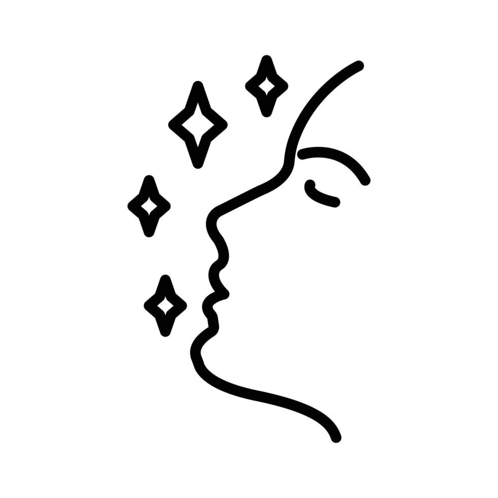 Skin care icon linear logo mark in black and white vector