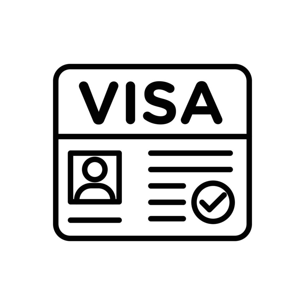 Start up visa icon linear logo mark in black and white vector
