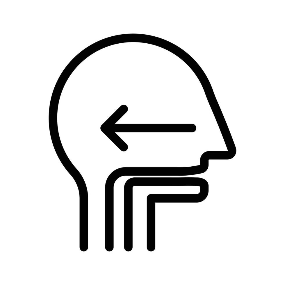Swallowing reflex icon linear logo mark in black and white vector