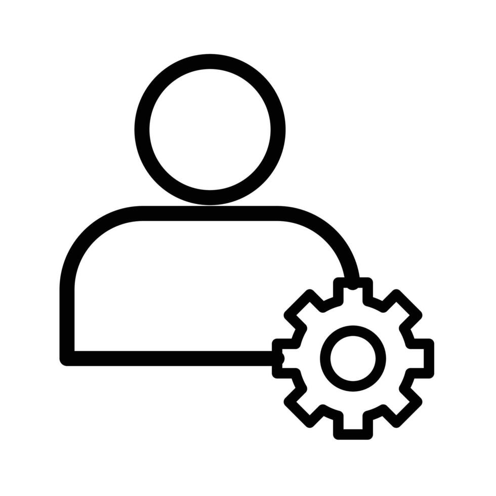 User Management Icon linear logo mark in black and white vector