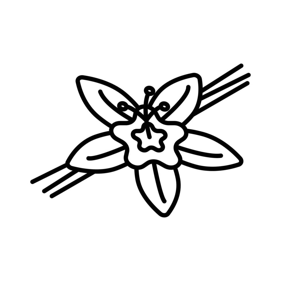 Vanilla icon linear logo mark in black and white vector