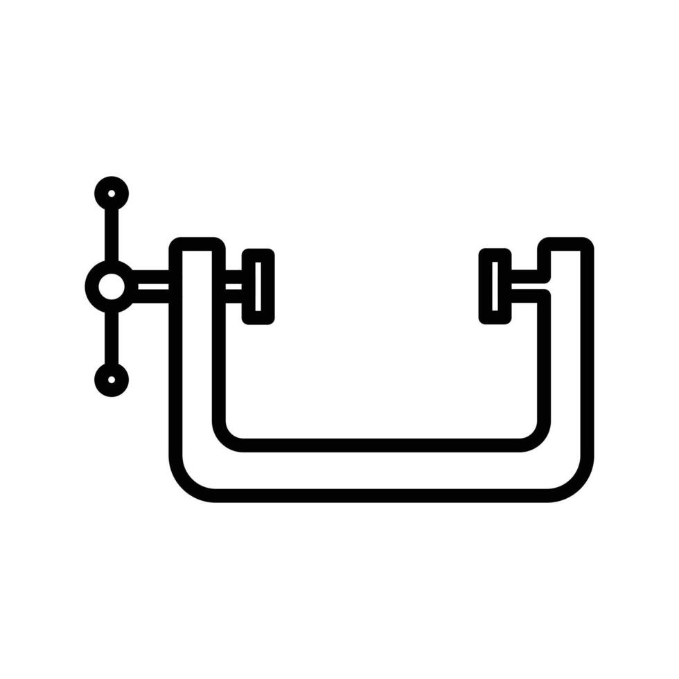 Vice clamp icon linear logo mark in black and white vector