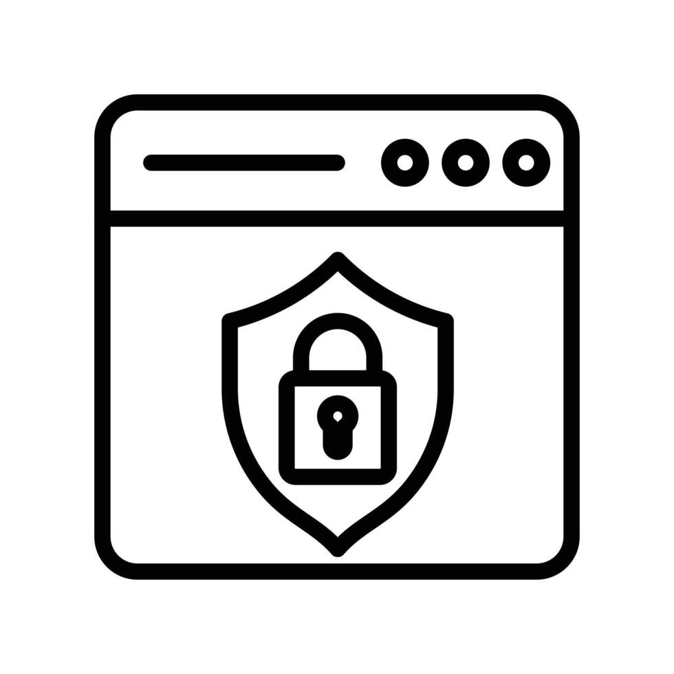 Web Security icon linear logo mark in black and white vector