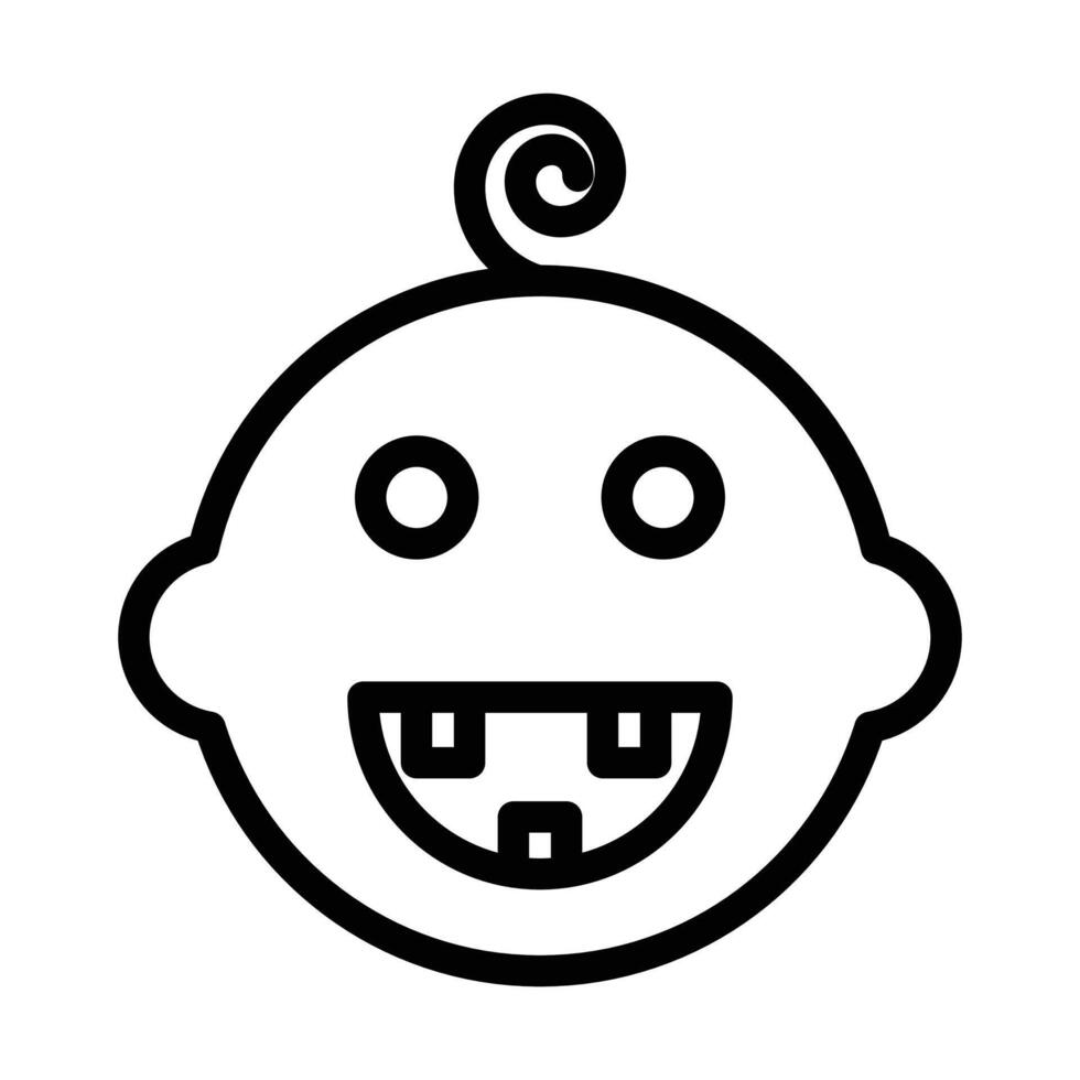 baby dental icon linear logo mark in black and white vector