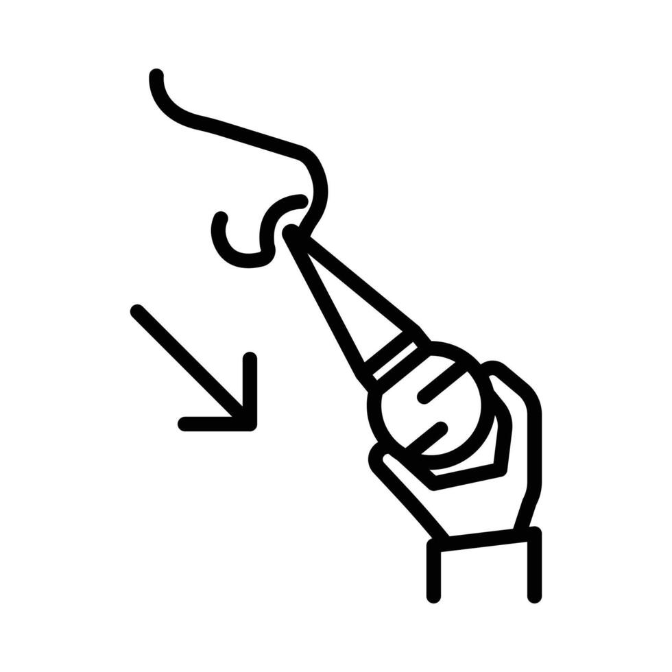 baby nasal aspirator icon linear logo mark in black and white vector