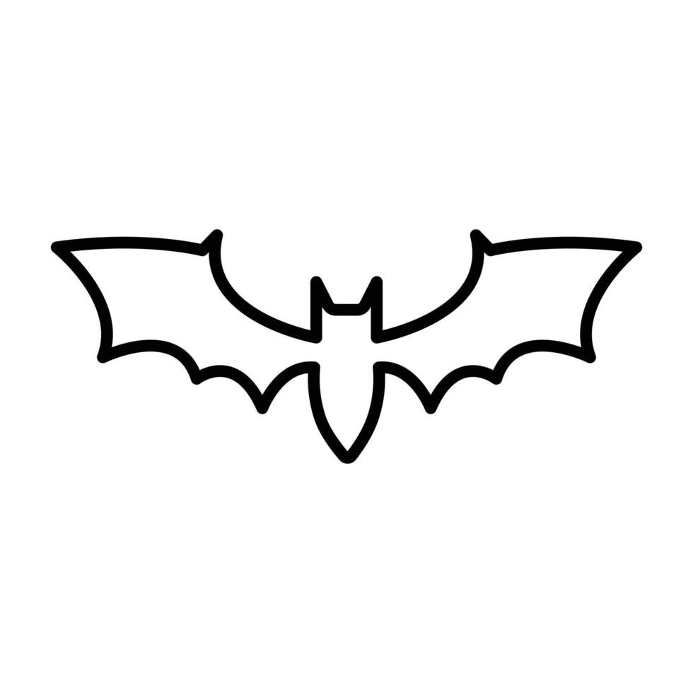 bat wing icon linear logo mark in black and white vector