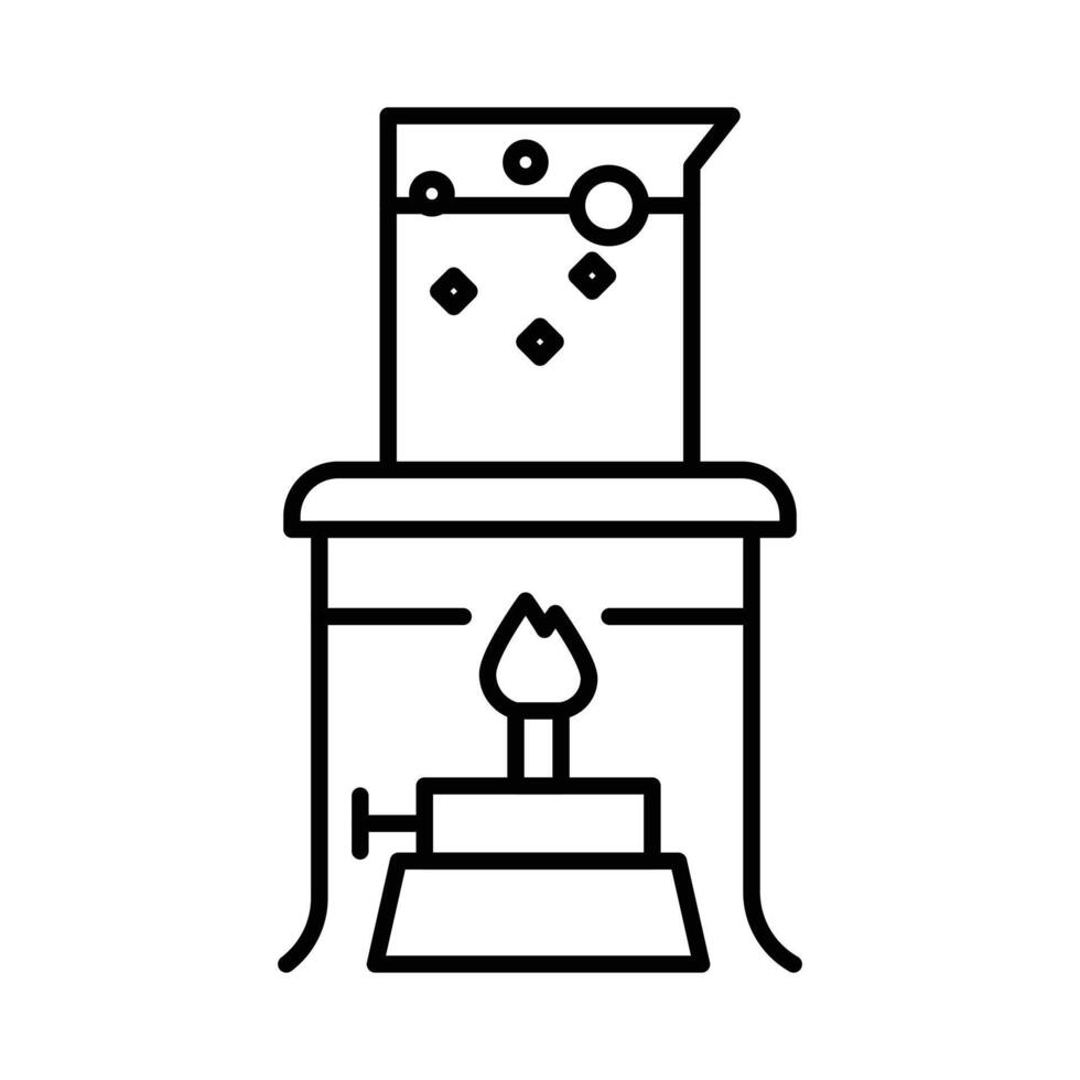 burner boiling chemical icon linear logo mark in black and white vector