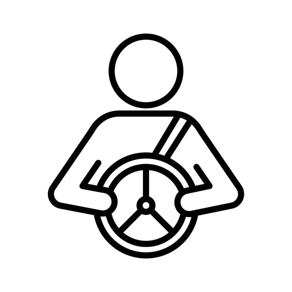 car driver icon linear logo mark in black and white vector