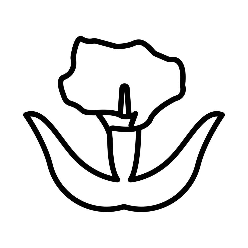 calla icon linear logo mark in black and white vector