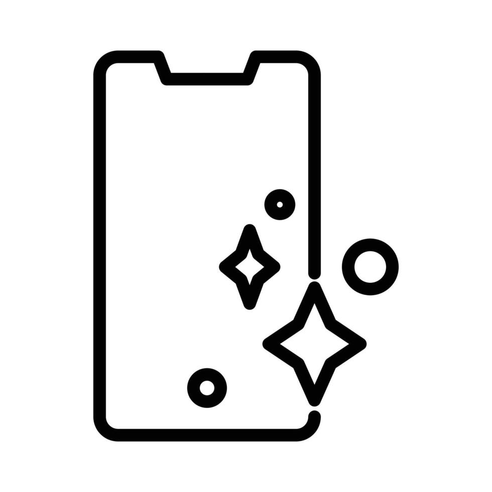 clean phone glass icon linear logo mark in black and white vector
