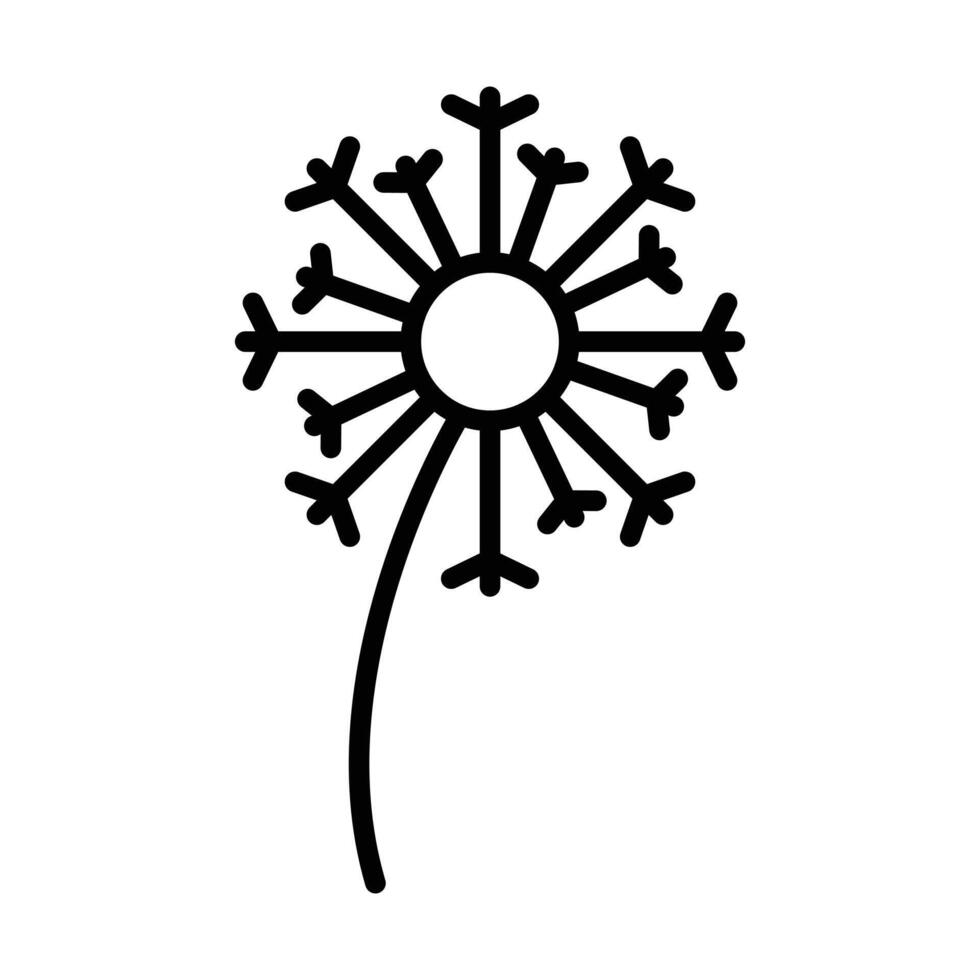 dandelion icon linear logo mark in black and white vector