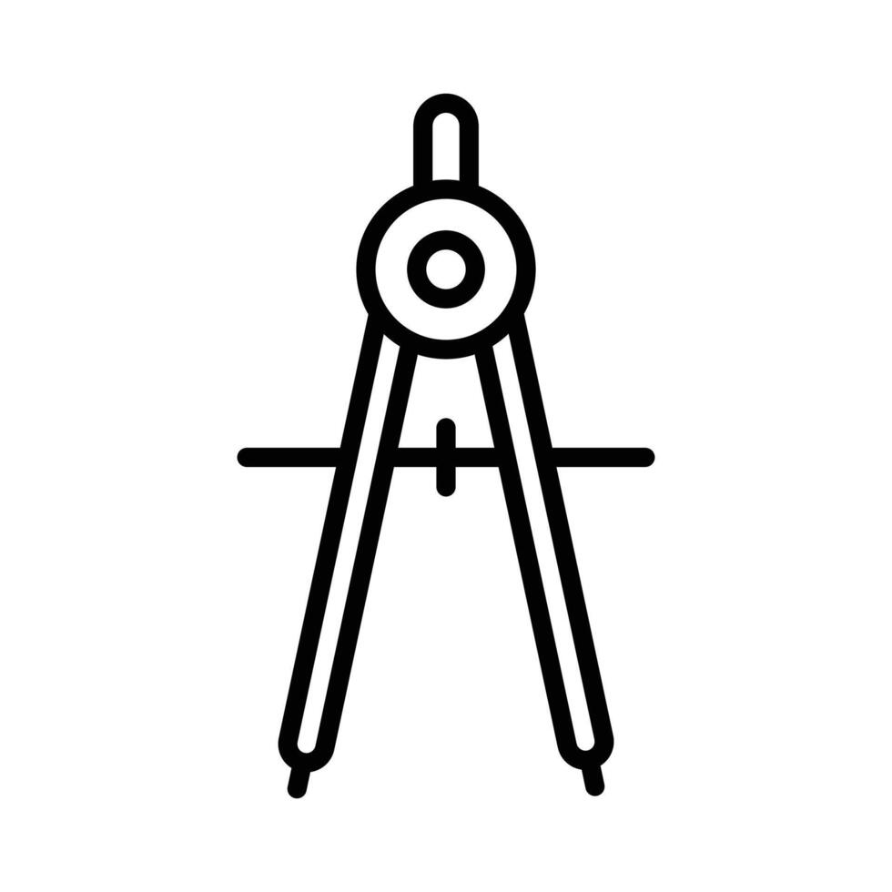 geometric compass icon linear logo mark in black and white vector