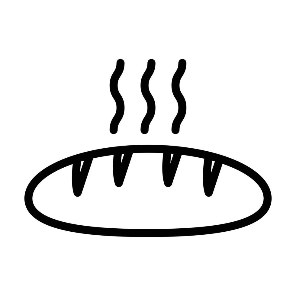 fresh bread icon linear logo mark in black and white vector