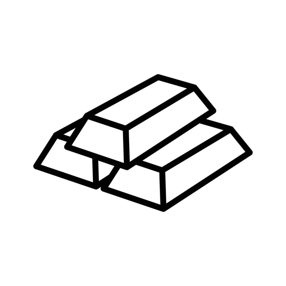 gold bars icon linear logo mark in black and white vector