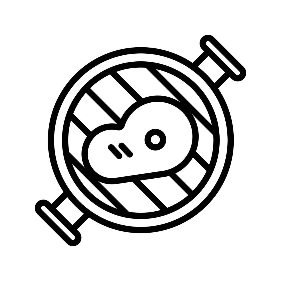 grill icon linear logo mark in black and white vector