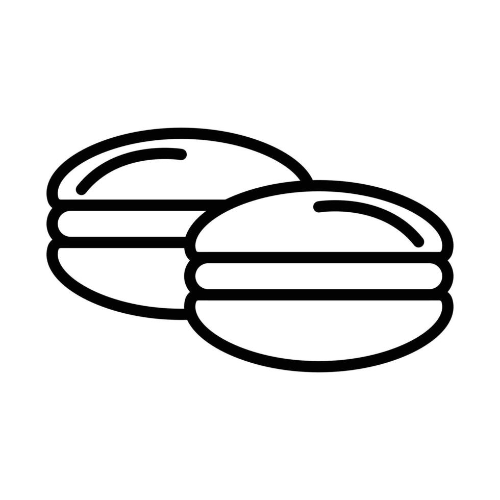 macarons icon linear logo mark in black and white vector