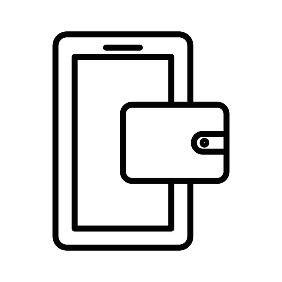 mobile payment icon linear logo mark in black and white vector