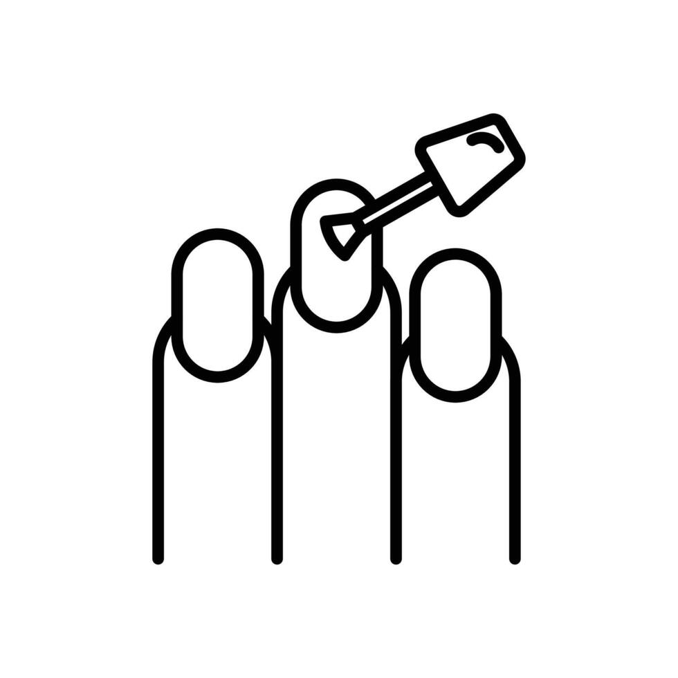 nails polish icon linear logo mark in black and white vector