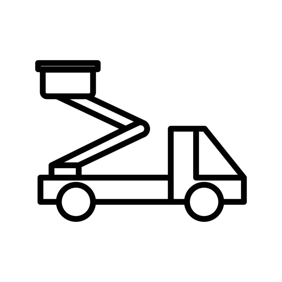 rescue truck basket icon linear logo mark in black and white vector