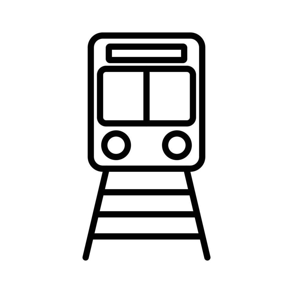 subway icon linear logo mark in black and white vector