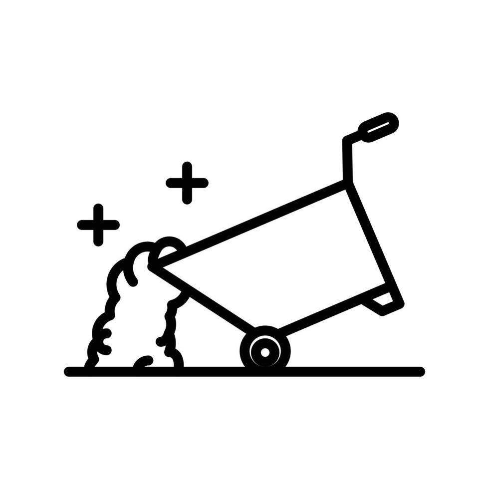 wheelbarrow unloading icon vector