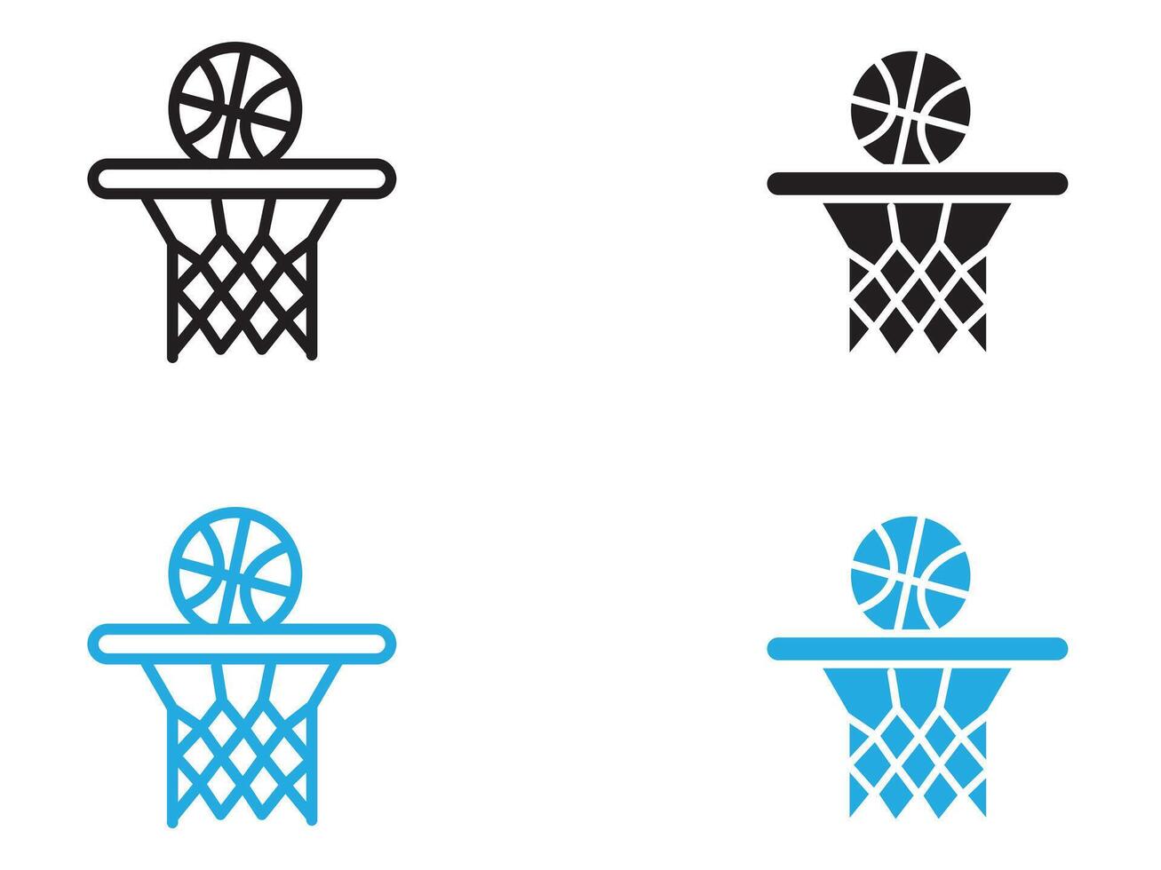 Basketball icon black and white outline sign vector