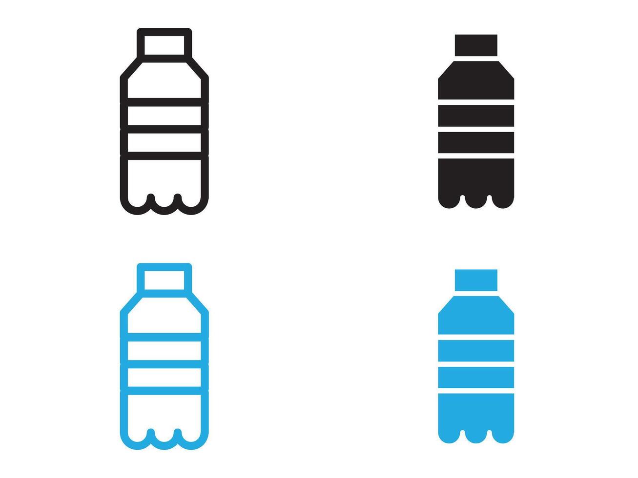 Bottle icon black and white outline sign vector