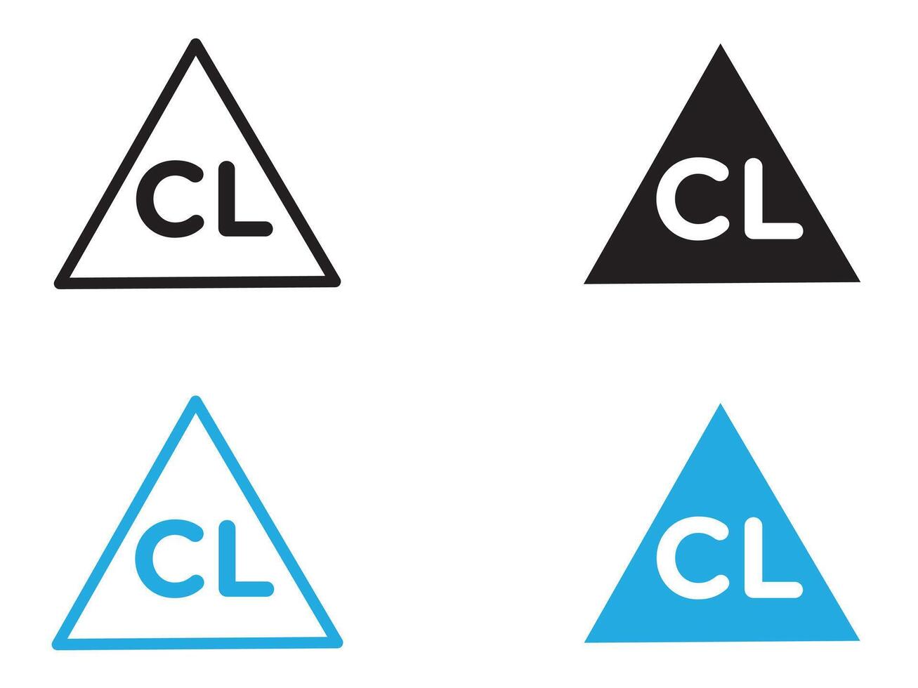 Chlorine bleach icon black and white outline sign vector