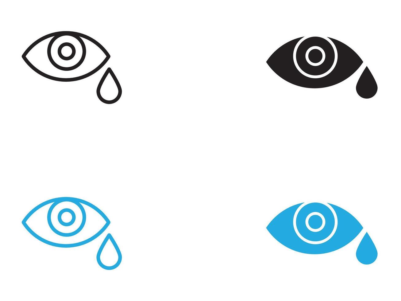 Crying icon black and white outline sign vector
