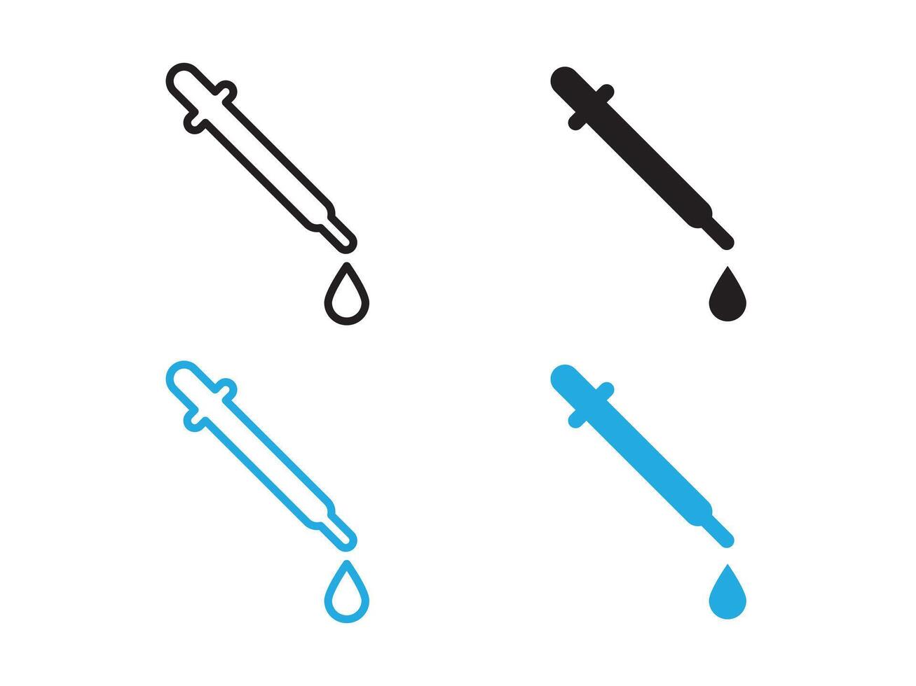 Dropper icon black and white outline sign vector