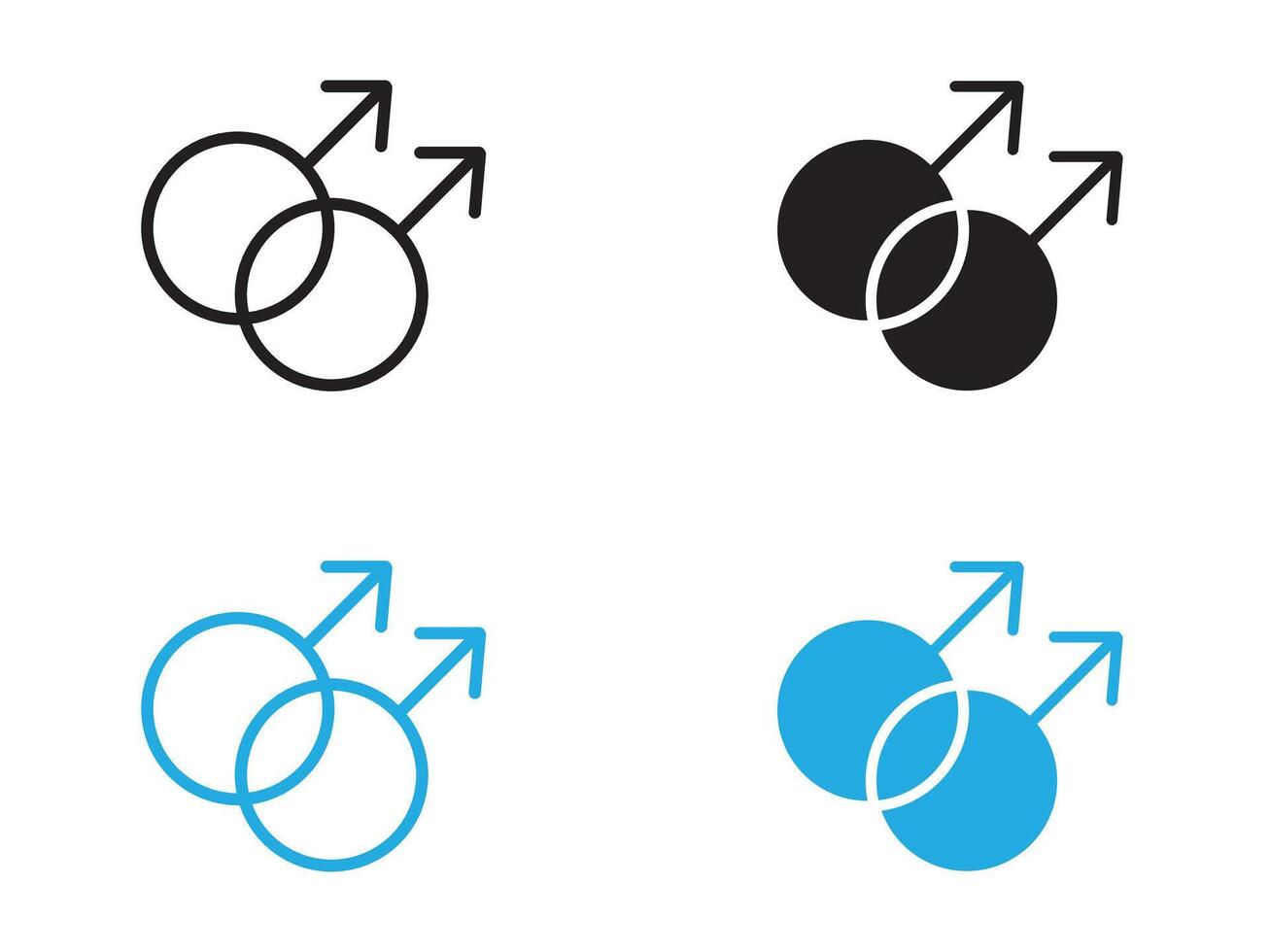 Gay icon black and white outline sign vector