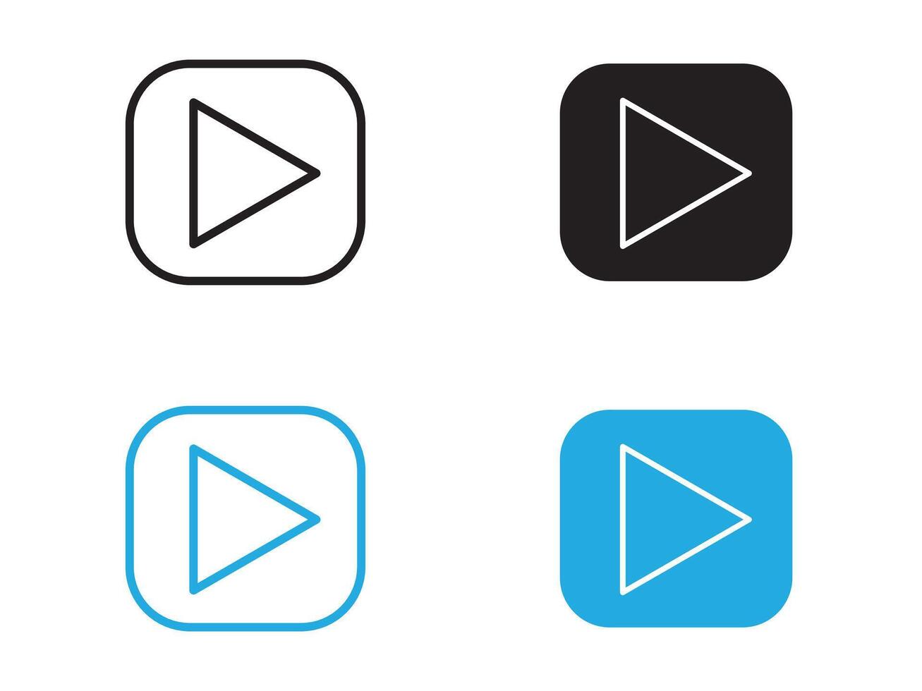 Media player icon black and white outline sign vector