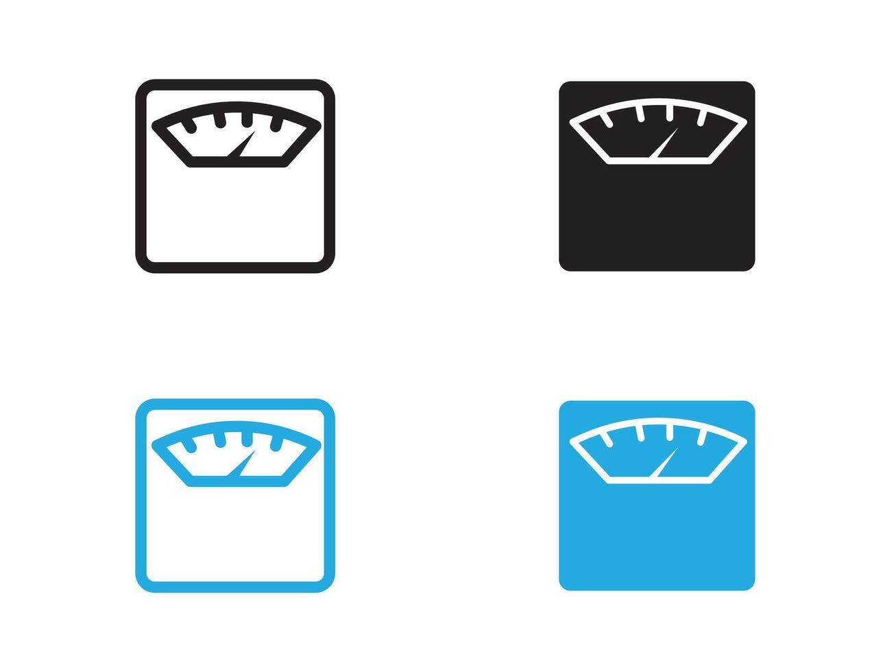 Scales icon black and white outline sign vector