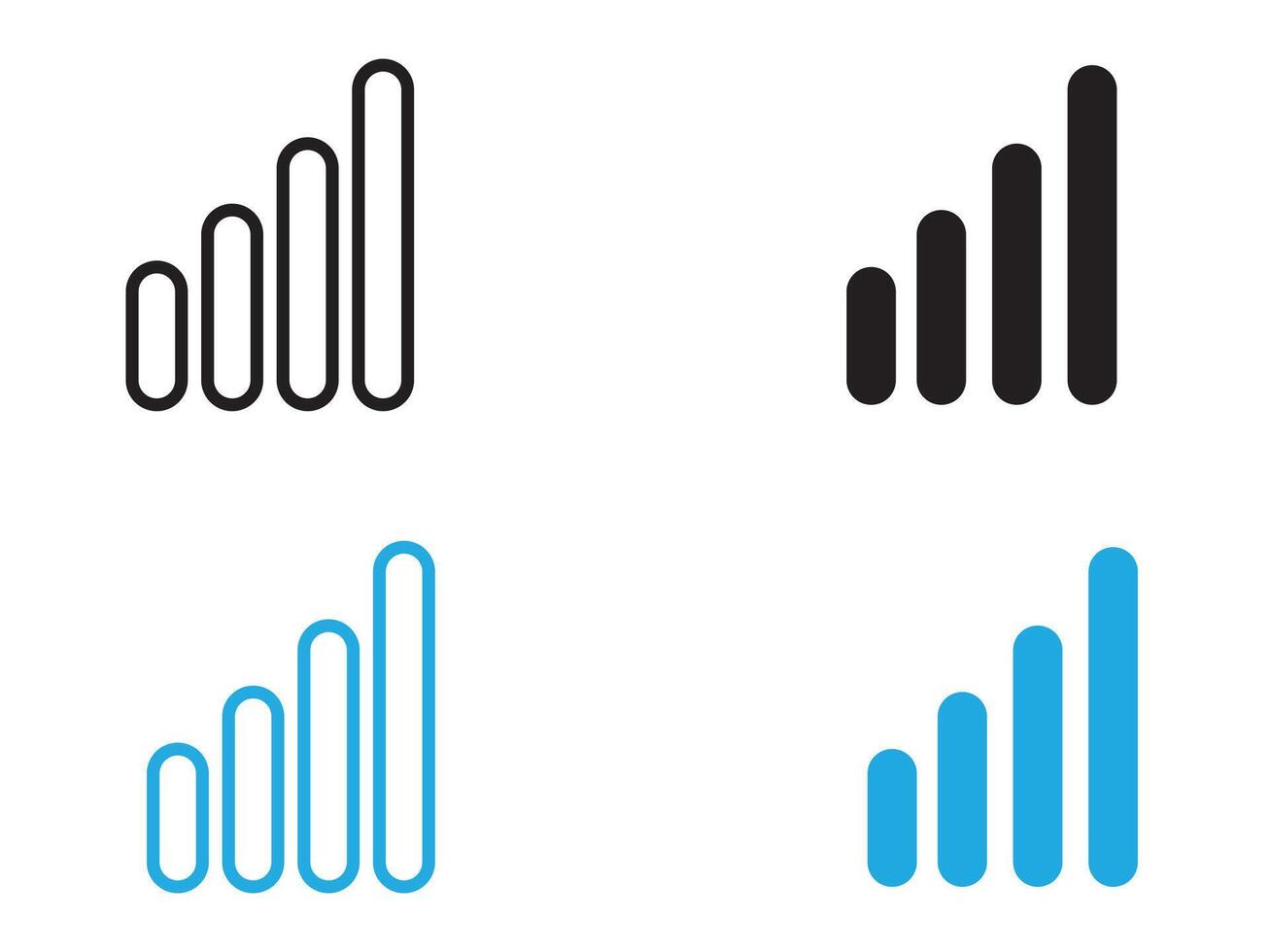 Signal icon black and white outline sign vector