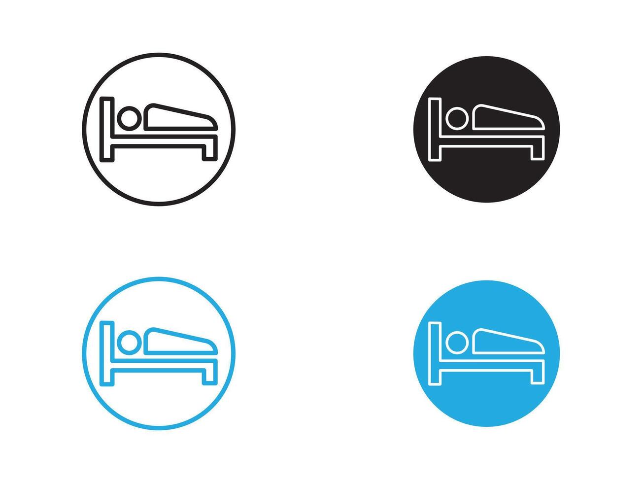 Sleep Icon black and white outline sign vector