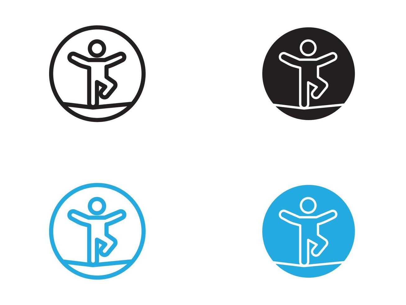 Tightrope walker icon black and white outline sign vector