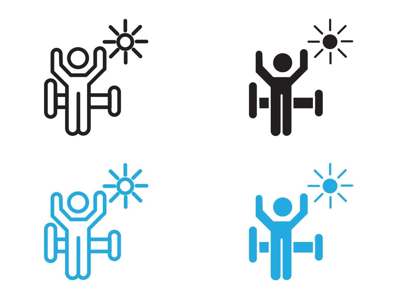 Wake up in the morning icon black and white outline sign vector