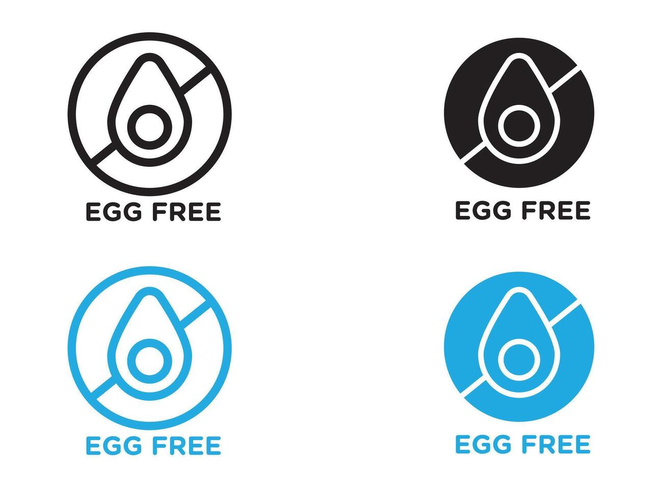 egg free icon black and white outline sign vector