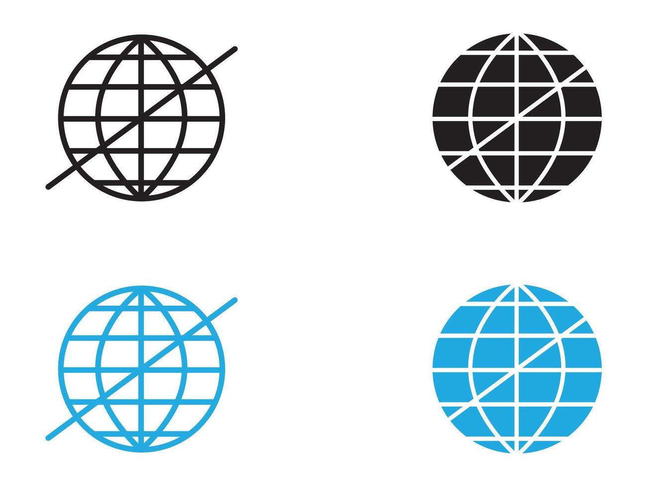 offline icon black and white outline sign vector
