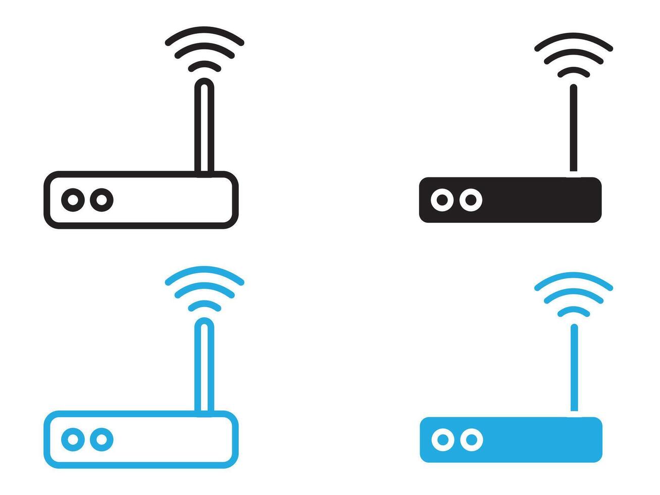 router icon black and white outline sign vector