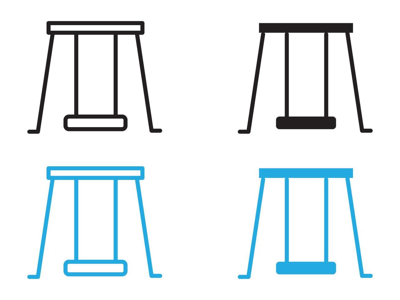 swing icon black and white outline sign vector