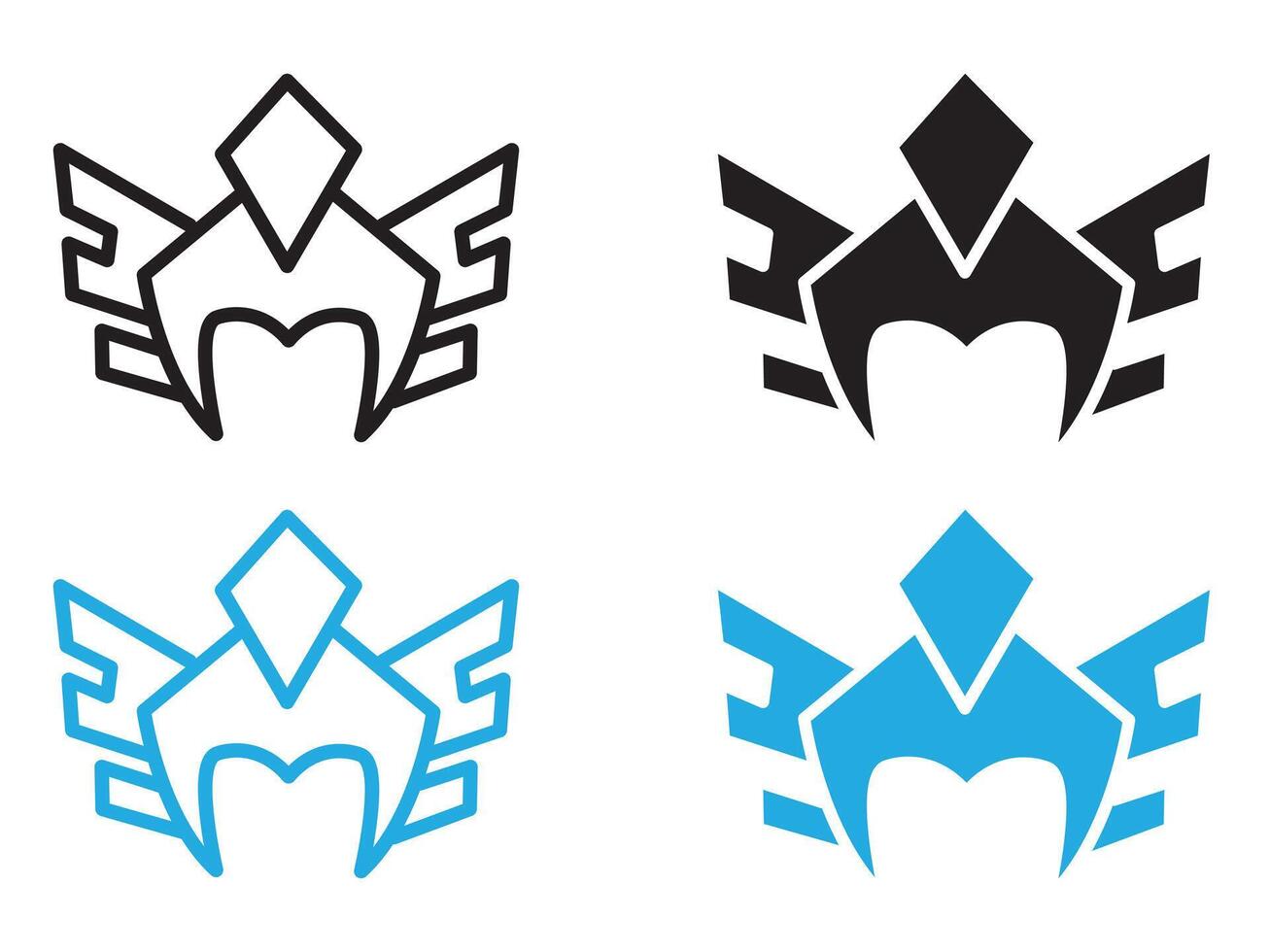 valkyrie icon black and white outline sign vector