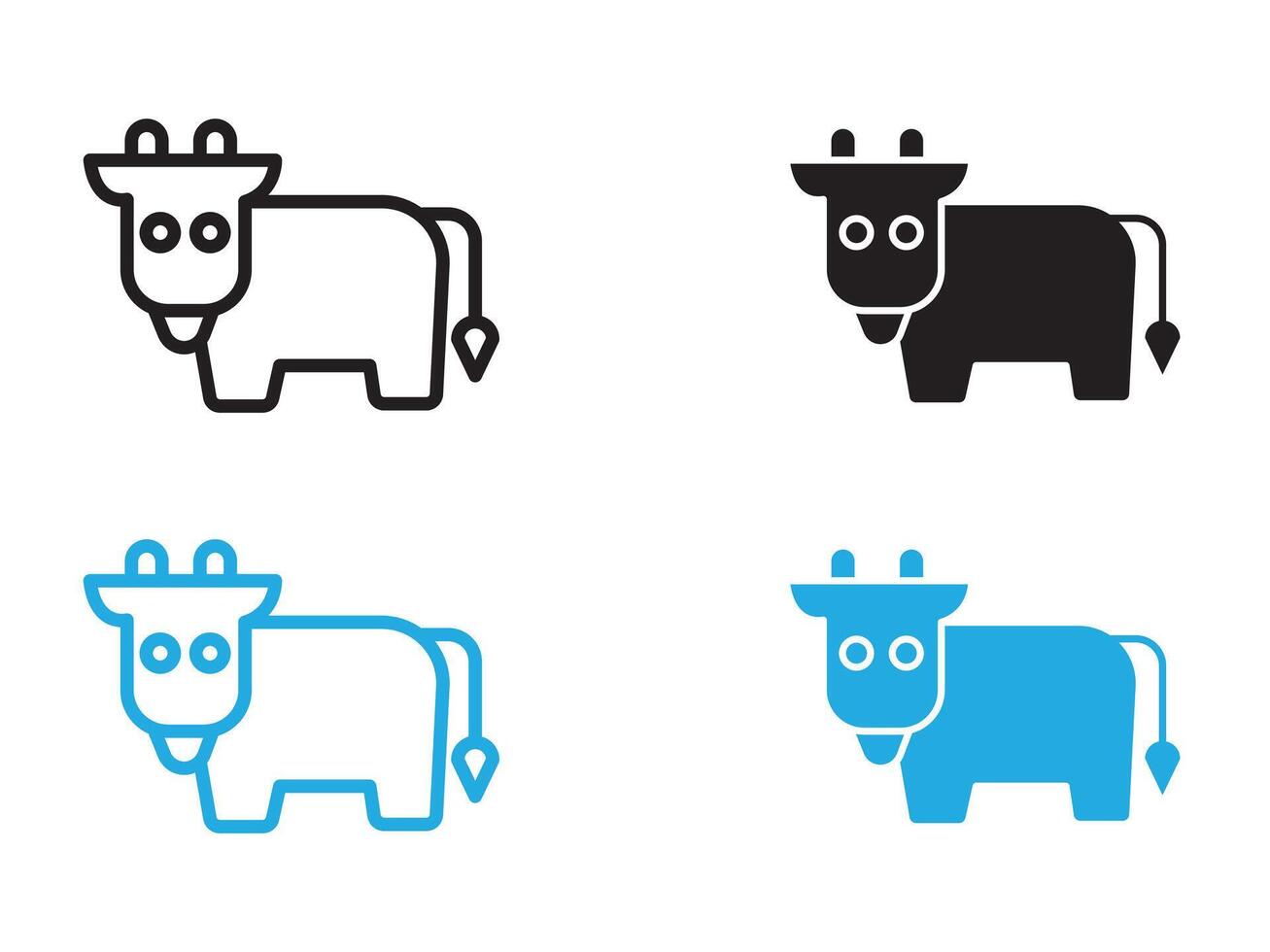 Animal husbandry icon black and white outline sign vector